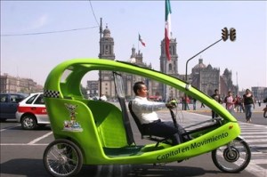 Replacing Centro Historico bicycle-taxis, the more stable, safer cyclotaxi's muscle-powered electic engine gives it a larger range and will eliminate more traffic within the area.