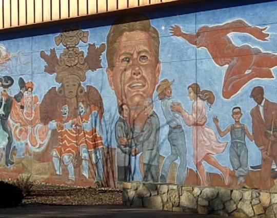 JFK mural at Chamizal agreement (which was actually handed over during the Johnson Administration)