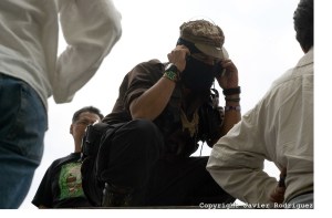 Subcomandante Marcos talks with America del Valle