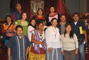 Govea (center in white blouse) with the people she seems to think shouldn't even be in town except to sell trinkets. 